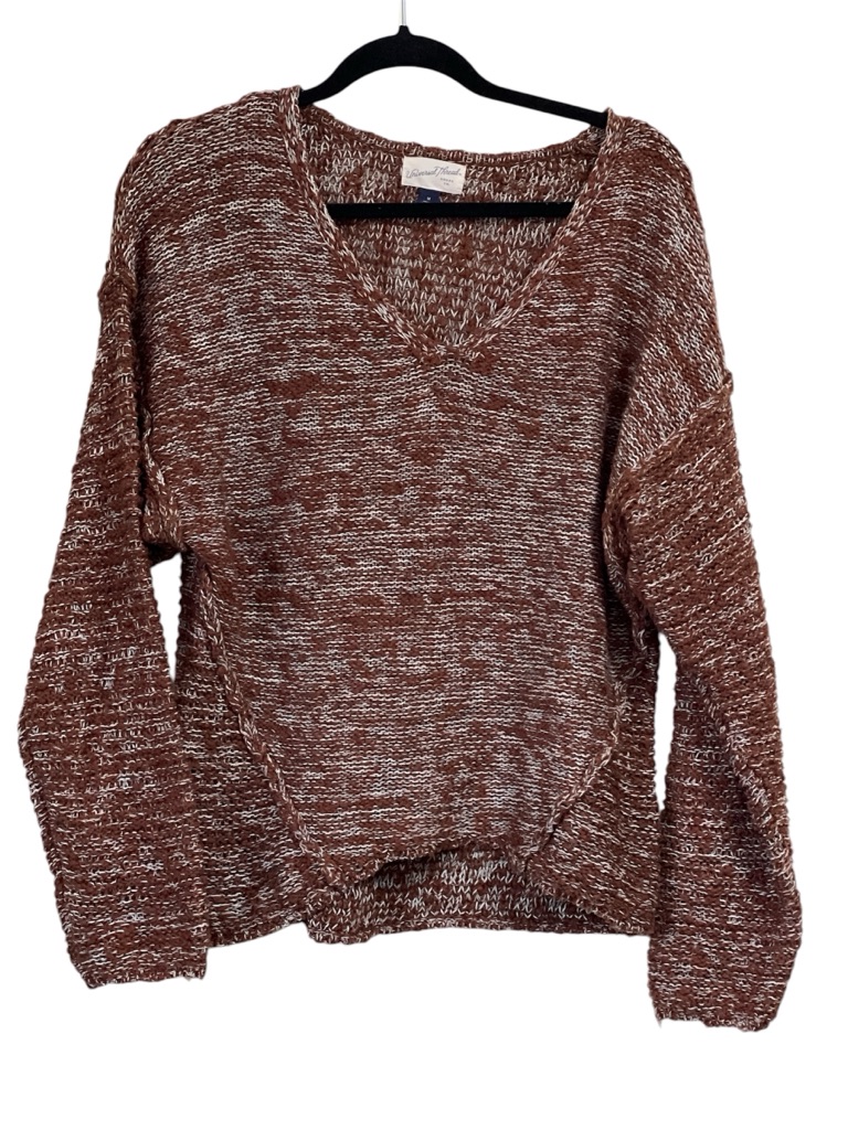 Universal Thread Cozy V-Neck Marled Brown Sweater